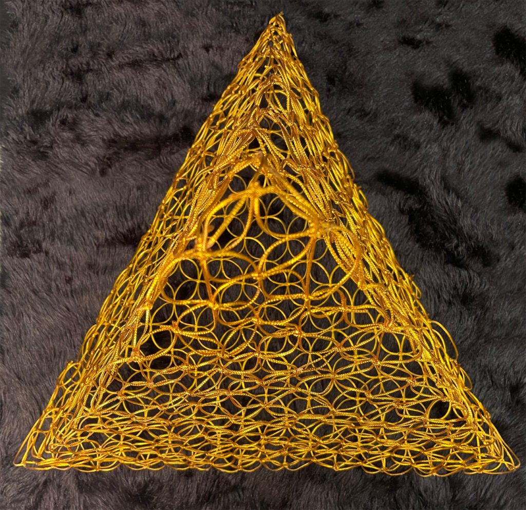 gold tetrahedron top down view