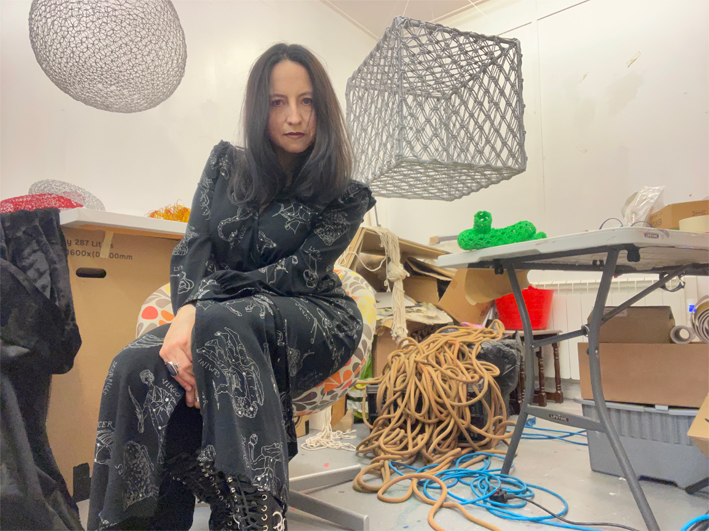 sam jacobs in her studio